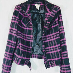 Route 66 Purple & Black Plaid Jacket Size M